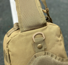 Тактичний однолямковий міський рюкзак SILVER барсетка сумка слінг із системою molle на 9 л Койот (silver-003-coyote) - зображення 7