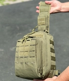 Тактичний однолямковий міський рюкзак SILVER барсетка сумка слінг із системою molle на 9 л Олива (silver-003-olive) - зображення 4