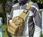 Тактичний однолямковий рюкзак міський Tactic сумка барсетка слінг із системою molle на 6 л Койот (095-coyote) - зображення 4