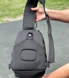 Тактичний однолямковий міський рюкзак SILVER барсетка сумка слінг із системою molle на 9 л Black (silver-003-black) - зображення 3