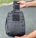 Тактический однолямочный городской рюкзак SILVER барсетка сумка слинг с системой molle на 9 л Black (silver-003-black) - изображение 5