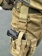 Набедренная тактическая кабура для пистолета Tactic универсальная кобура на пояс с карманом под магазин Койот (holster-1019-coyote) - изображение 7