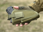 Универсальная кобура для пистолета Tactic кобура на пояс с карманом под магазин Олива (2023-holster-olive) - изображение 6