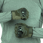Сенсорные перчатки тактические военные-армейские Military Rangers полнопалые с защитой костяшек, боевые, с закрытыми пальцами XXL Оливковый BC-9876 - изображение 4