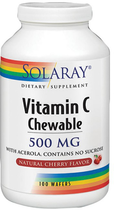 Харчова добавка Solaray Vitamina C 500 мг Смак вишні 100 таблеток (7680044904) - зображення 1