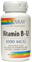 Вітаміни Solaray Vitamina B12 Acido Folico 1000 Mcg 90 таблеток (76280439625) - зображення 1