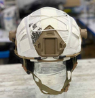 Защитный чехол для каски Клякса белый кавер на баллистический шлем типу Fast маскировочный с велкро панелями и вырезами для аксессуаров из Rip -Stop - изображение 3