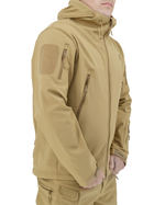 Тактическая куртка Eagle Soft Shell JA-01 с флисом Песочный (Койот) 5XL - изображение 4