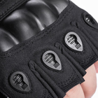 Тактические перчатки с открытыми пальцами с защитой костяшек XL Черные - изображение 4