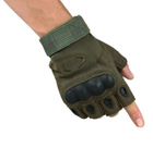 Тактические перчатки с открытыми пальцами с защитой костяшек L Зеленые - изображение 6