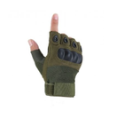 Тактические перчатки с открытыми пальцами с защитой костяшек L Зеленые - изображение 7