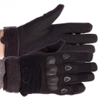 Тактичні повнопалі військові рукавички із захистом кісточок закриті L Чорні - зображення 4
