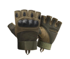 Тактичні рукавички з відкритими пальцями із захистом кісточок XL Зелені - зображення 8