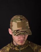 Чоловіча тактична кепка з липучкою для шеврона камуфляж - зображення 3