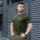 Чоловіча тактична футболка хакі під шеврони армійська XL - зображення 3