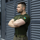 Чоловіча тактична футболка хакі під шеврони армійська XL - зображення 4