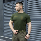 Чоловіча тактична футболка хакі під шеврони армійська XL - зображення 6