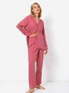 Piżama (koszula + spodnie) Aruelle Candice pajama long S Czerwono-bordowa (5905616142678) - obraz 3