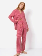 Piżama (koszula + spodnie) Aruelle Candice pajama long S Czerwono-bordowa (5905616142678) - obraz 4