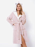 Халат жіночий великого розміру з капюшоном Aruelle Luise bathrobe XL Рожевий (5905616140971) - зображення 3