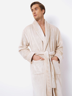 Халат чоловічий з велсофта теплий Aruelle Henry bathrobe M Кремовий (5905616144924) - зображення 3