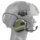 Навушники тактичні з активним шумоподавленням з мікрофоном з кріпленням на шолом Olive - зображення 3