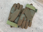 Рукавиці тактичні повнопалі для військових закритого типу L колір Хакі з захистом на кісточках пальців на липучці - зображення 4