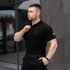 Мужская тактическая футболка поло черная армейская M (68818888) - изображение 5