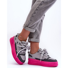 Sneakersy damskie na wysokiej platformie do kostki Finos 37 Szare (5905677883909) - obraz 3