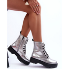 Жіночі черевики високі Teflorna 37 Сріблясті (5905677884807) - зображення 3