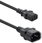 Kabel zasilający do UPS Qoltec IEC C13-C14 3m Black (5901878538983) - obraz 1