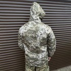 Мужская водонепроницаемая Куртка с липучками под шевроны / Ветровка с капюшоном пиксель размер 2XL - изображение 5