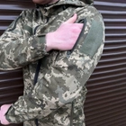 Мужская летняя Куртка с липучками под шевроны / Легкая Ветровка с капюшоном пиксель размер M - изображение 4
