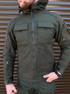 Чоловіча Флісова Куртка з Захисними накладками та вентиляційними пазухами олива розмір XL - зображення 5