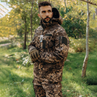 Утепленный мужской Костюм SoftShell на флисе / Комплект Куртка с капюшоном + Брюки пиксель размер 2XL - изображение 3