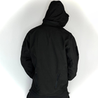Мужская флисовая Куртка Softshell с капюшном и вентиляционными молниями черная размер XXL - изображение 3