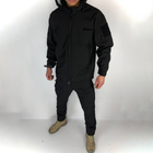Чоловіча флісова Куртка Softshell з капюшном та вентиляційними блискавками чорна розмір XL - зображення 6