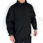 Чоловіча флісова Куртка Softshell з капюшном та вентиляційними блискавками чорна розмір L - зображення 2