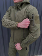 Чоловіча Куртка з капюшоном SoftShell на флісі хакі розмір XL - зображення 3