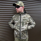 Чоловіча водонепроникна Куртка із липучками під шеврони / Вітровка з капюшоном піксель розмір M - зображення 2