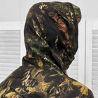 Легкий Мужской Костюм Куртка с капюшоном + Брюки / Форма камуфляж с имитацией листьев размер XL - изображение 4