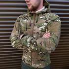 Утепленная мужская флисовая кофта с капюшоном и липучками под шевроны / Флиска с принтом мультикам размер XL - изображение 2