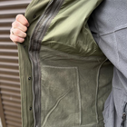 Мужская водонепроницаемая Куртка 2в1 HAN-WILD G8 Softshell со съемной флисовой подкладкой олива размер S - изображение 4