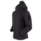 Чоловіча демісезонна Куртка з капюшоном Softshell Shark Skin 01 на флісі до -10°C чорна розмір XXXL - зображення 1
