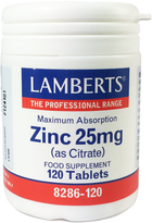 Suplement diety Lamberts Citrato De Zinc 25 Mg 120 tabletek (5055148410032) - obraz 1