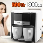 Краплинна кавоварка Domotec MS-0706 з 2 чашками, Біла (МХ-12166)