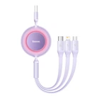 Кабель Baseus Bright Mirror 2 Series Retractable 3-in-1 Fast Charging Data Cable USB to M+L+C 66W (CAMJ010105) 1.1m Purple
