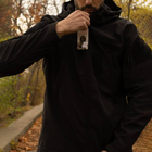 Утепленный мужской Костюм SoftShell на флисе / Комплект Куртка с капюшоном + Брюки черный размер XL - изображение 3