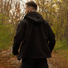 Утепленный мужской Костюм SoftShell на флисе / Комплект Куртка с капюшоном + Брюки черный размер 3XL - изображение 5