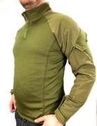 Сорочка чоловіча з довгим рукавом, камуфляжна футболка для військових та армії ЗСУ, Хакі. М - зображення 1